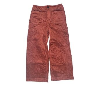 Maeve Anthropologie Corduroy Wide Leg Cropped Pants Rust Size 30